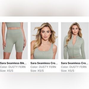 Guess Sara Seamless Dusty Fern 3 pcs set (Cropped Tank Top, Shorts and Jacket)